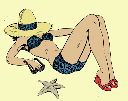 Retro beach girl