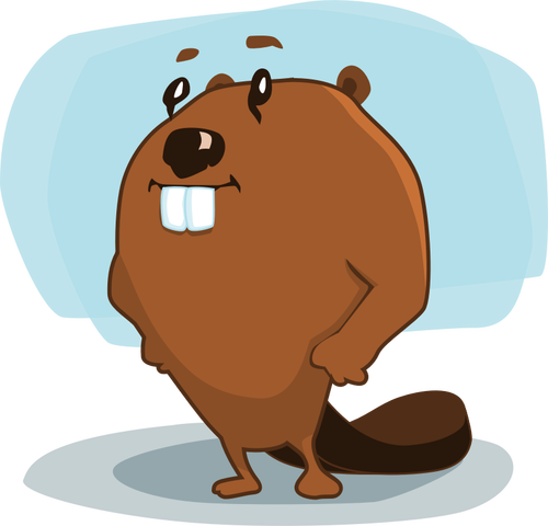 Vektorový obrázek kreslený Beaver s legrační podívat na své tváři
