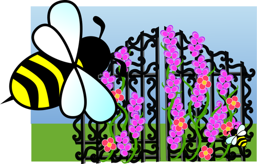 蜂シーン ベクトル画像