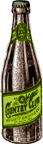 Ilustraţia vectorială de sticla de bere maro şi verde