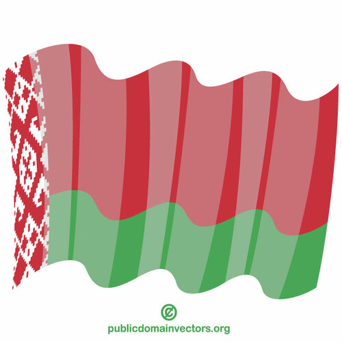 Ondeando la bandera de Bielorrusia