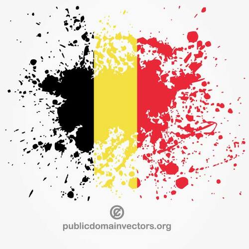 Kształt atramentowy kolorowy z banderą Belgii