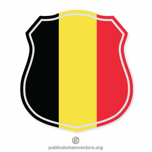 Belgisk flagg skjold silhuett