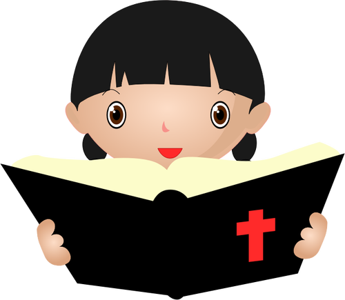 Dívka studium Bible