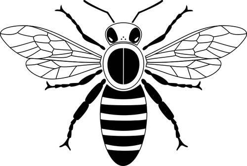 Векторный клип арт пчела знак