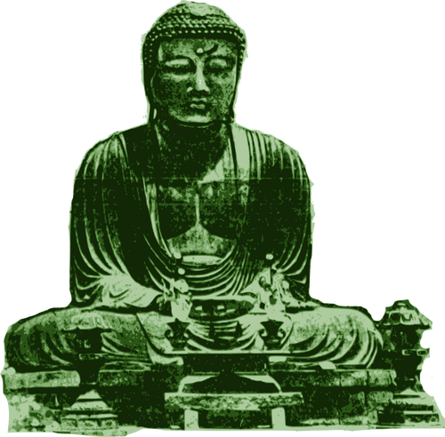 Dessin grand vectoriel Bouddha vert