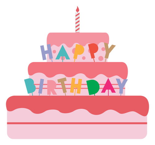 Ilustração de vetor de bolo de aniversário