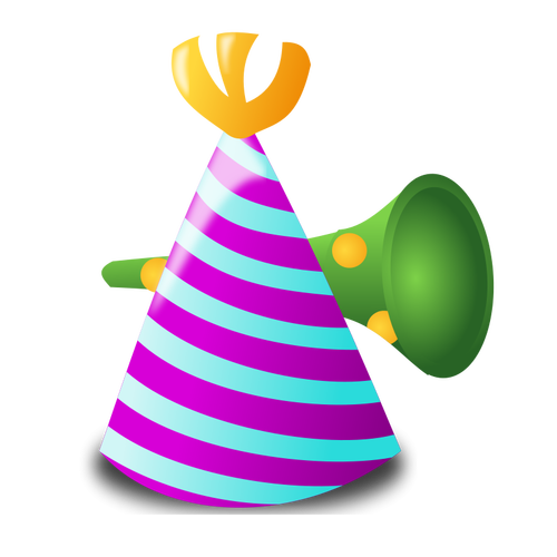 יום הולדת הכובע ו חצוצרה בתמונה וקטורית