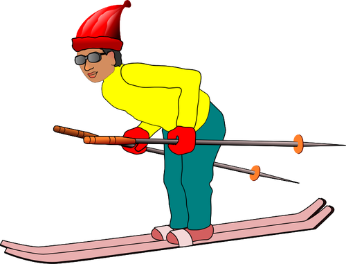 Skifahrer-Vektor-Bild