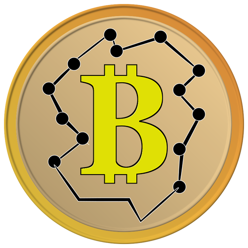Monedă de Bitcoin galben