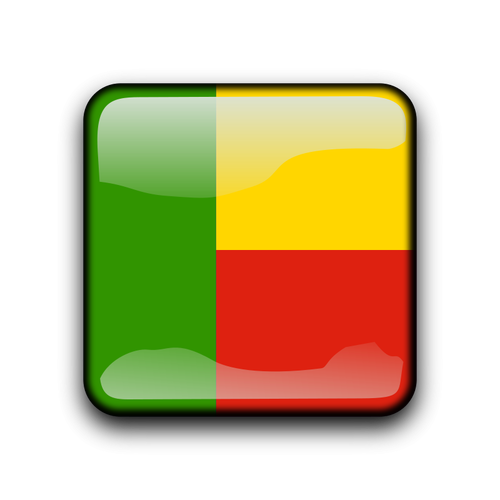 Кнопка флага Бенин вектор