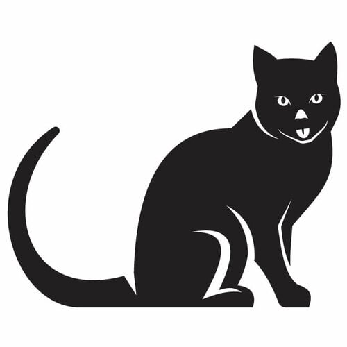 Musta kissa siluetti clipart