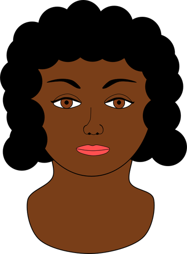 Wanita Afrika dengan mata besar vektor ilustrasi
