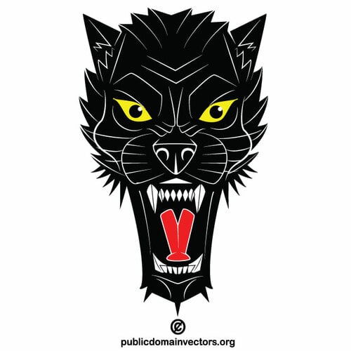 Grafika klipsowa czarnego wilka