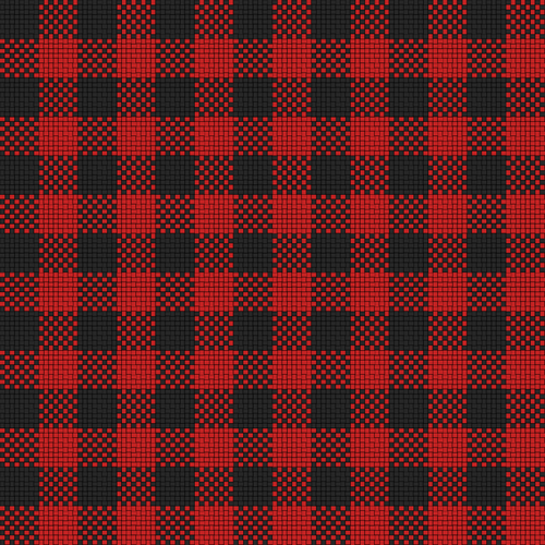 Checker plaid cloth in black and red
