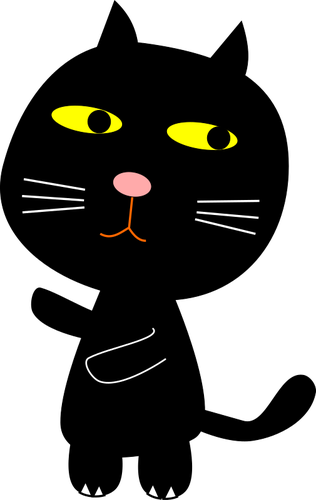 黒猫と月ベクトル クリップ アート