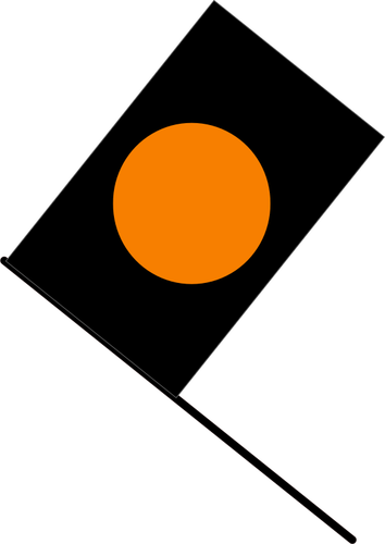 Vector graphics of black with orange circle flag