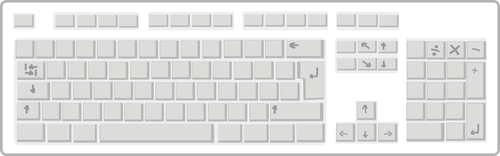 Desenho vetorial de teclado branco em branco