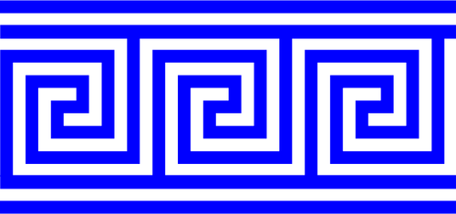 Vector ilustrare de linie albastră greacă cheie model