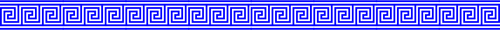 Vector drawing of blue line Greek key pattern thin