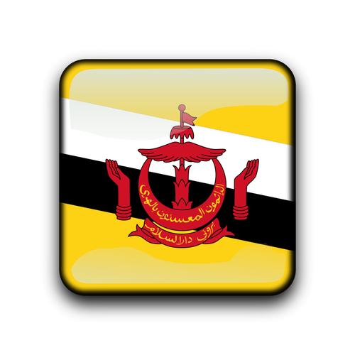 Vlag van Brunei vector knop