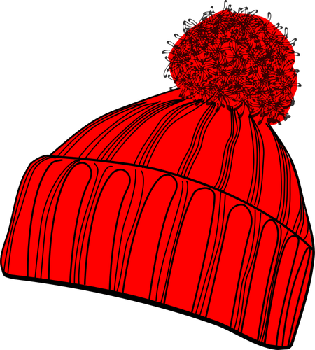 Disegno di bobcap rosso inverno vettoriale