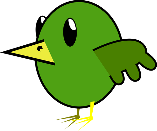 Grafica vettoriale cartoon di uccello verde