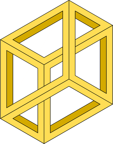 Ilusión óptica de un gráficos de vector de caja imposible