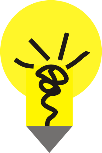 Clipart vectorial de bombilla amarilla con un extremo puntiagudo
