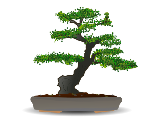 Dibujo vectorial del árbol de los bonsais