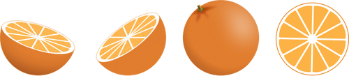 नारंगी टुकड़ों का चयन के वेक्टर छवि