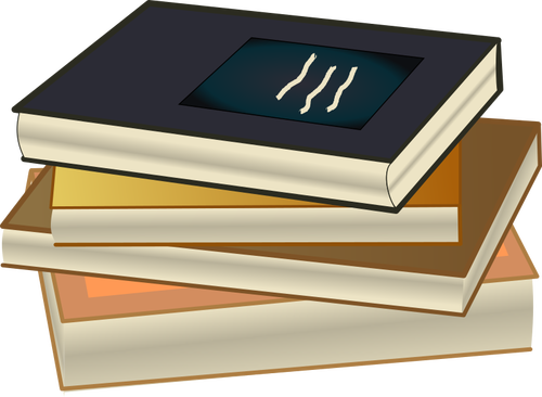 Hromadu knih barevná kresba