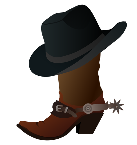 Botte Cowboy et chapeau de graphiques vectoriels