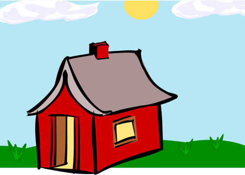 Vektorové kreslení červené Booth domů