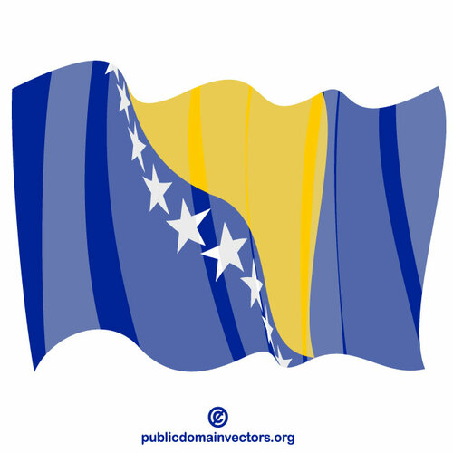 Bósnia e Herzegovina agitando bandeira