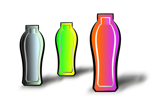 Vektorikuva kolmesta erivärisestä juoma-astiasta