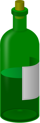 Garrafa verde com vetor de rótulo