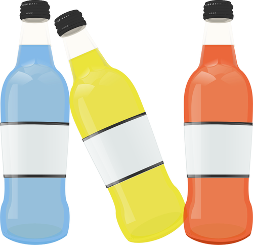 Färgade flaskor bild