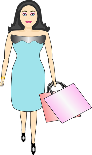 Kadın shopper vektör görüntü