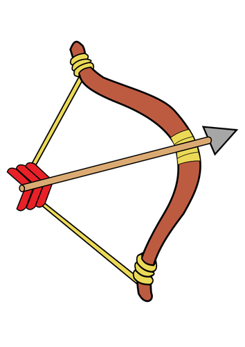 Folclore indiano arco e flecha de ilustração vetorial