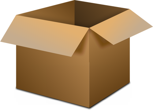 Vektor menggambar transportasi paket kotak terbuka