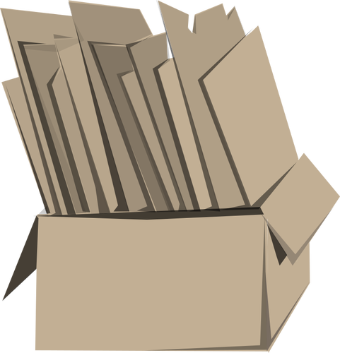 Ilustracja wektorowa w kartonowe pudełko z tektury