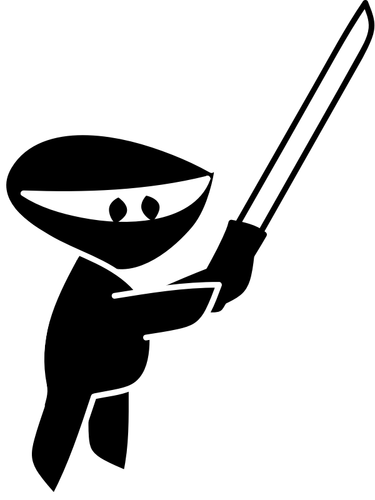 ClipArt vettoriali nera silhouette di Ninja