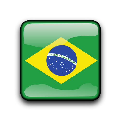 Глянцевый кнопку вектор Brasil