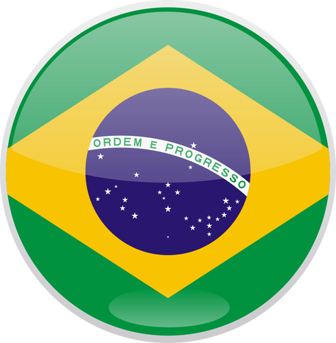 Brazilská vlajka kulaté ve tvaru vektorový obrázek