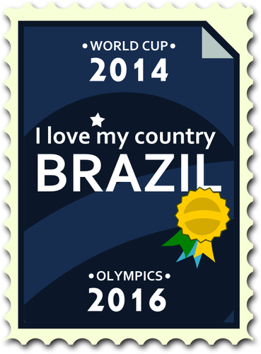 Brazílie olympijské hry a mistrovství světa ve fotbale poštovní razítko vektorový obrázek
