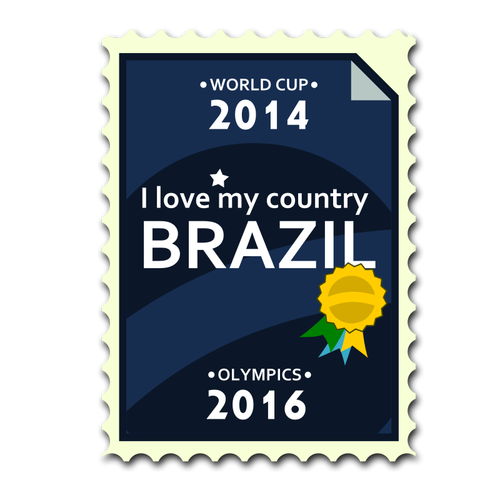 Brasilien-OS och VM frimärke vektorbild