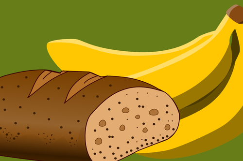 Roti dan pisang gambar