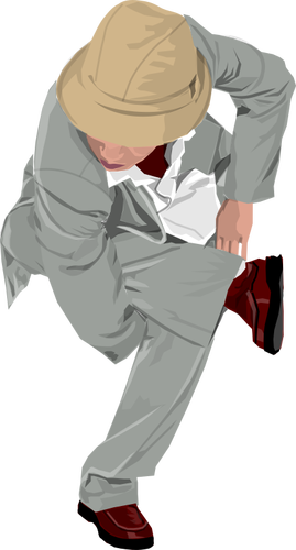 Young man doing a breakdance vector image