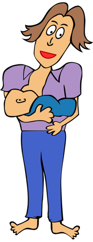الرضاعة الطبيعية الأم صورة الكرتون